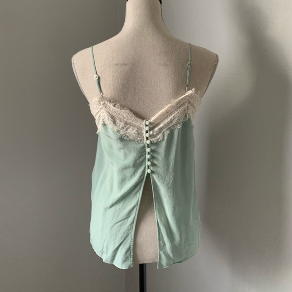 NWT Zara seafoam green and cream lace camisole size: S - Picture 3 of 7